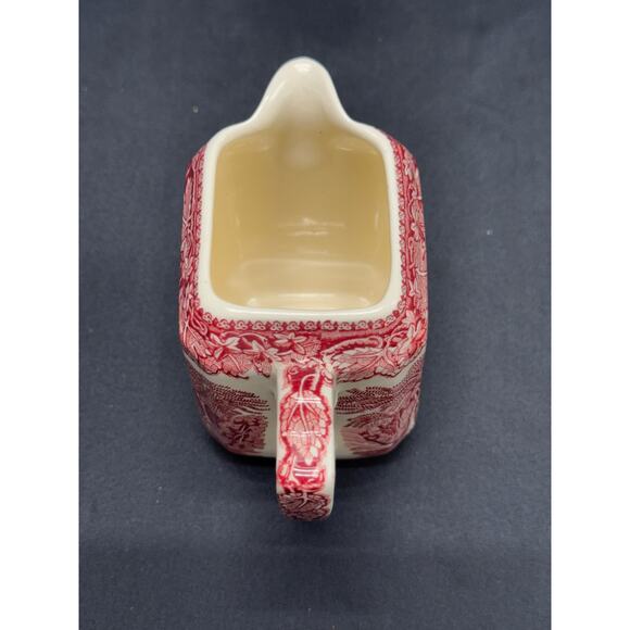 Vintage Mason's Vista England Pink & White Transferware Ironstone Creamer – 4" H - Picture 6 of 9